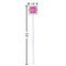 Pink & Green Suzani White Plastic Stir Stick - Square - Dimensions
