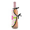 Pink & Green Suzani Wine Bottle Apron - DETAIL WITH CLIP ON NECK