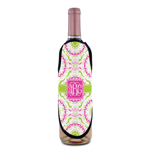 Pink & Green Suzani Wine Bottle Apron - IN CONTEXT