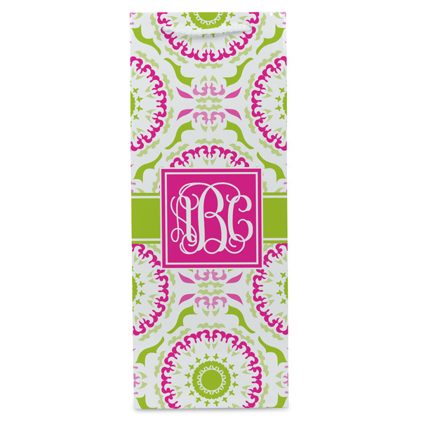 Pink & Green Suzani Wine Gift Bag - Gloss - Front