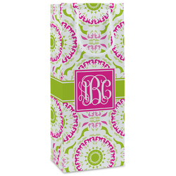 Pink & Green Suzani Wine Gift Bags - Gloss (Personalized)