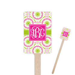Pink & Green Suzani Rectangle Wooden Stir Sticks (Personalized)