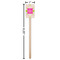 Pink & Green Suzani Wooden 6.25" Stir Stick - Rectangular - Dimensions