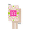 Pink & Green Suzani Wooden 6.25" Stir Stick - Rectangular - Single - Front & Back