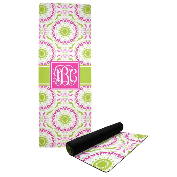 Custom Pink & Green Suzani Yoga Mat (Personalized)