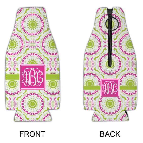 Pink & Green Suzani Zipper Bottle Cooler - APPROVAL