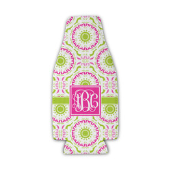 Pink & Green Suzani Zipper Bottle Cooler (Personalized)