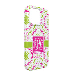Pink & Green Suzani iPhone Case - Plastic - iPhone 13 (Personalized)
