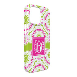 Pink & Green Suzani iPhone Case - Plastic - iPhone 13 Pro Max (Personalized)