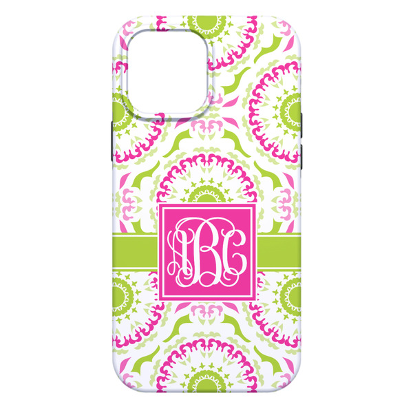 Pink & Green Suzani iPhone 13 Pro Max Tough Case - Back