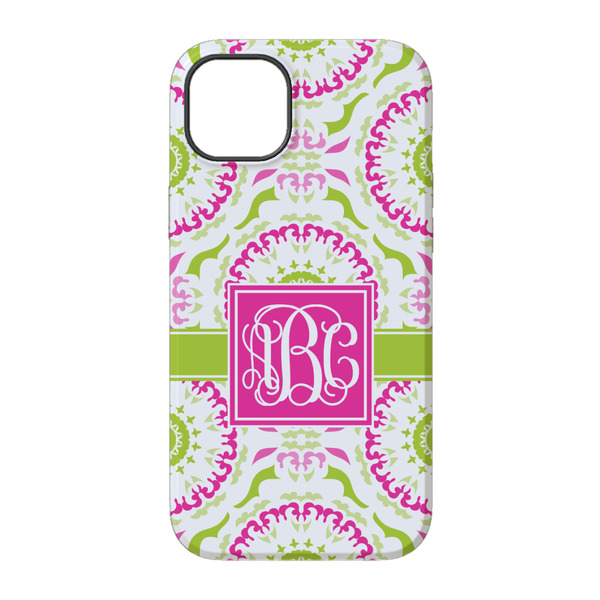 Pink & Green Suzani iPhone 14 Tough Case - Back