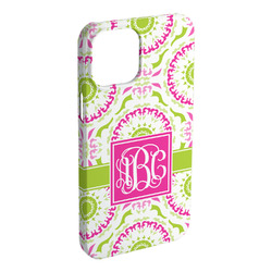 Pink & Green Suzani iPhone Case - Plastic - iPhone 15 Pro Max (Personalized)