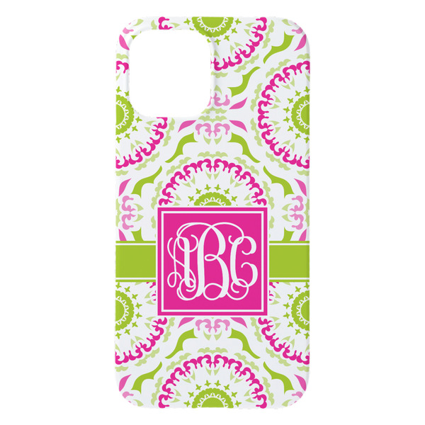 Pink & Green Suzani iPhone 15 Pro Max Case - Back