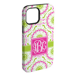 Pink & Green Suzani iPhone Case - Rubber Lined - iPhone 15 Pro Max (Personalized)