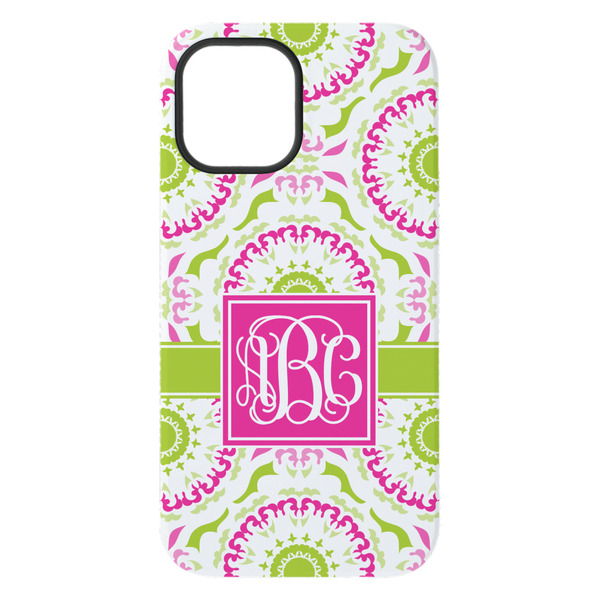 Pink & Green Suzani iPhone 15 Pro Max Tough Case - Back