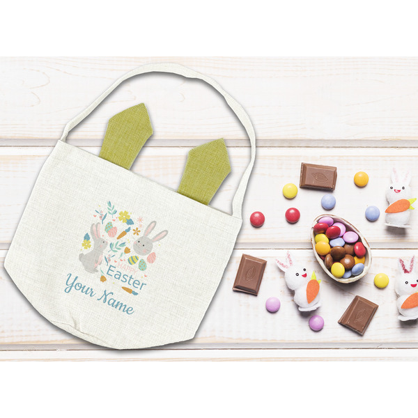 Easter Bunnies Easter Basket - FLATLAY (front)