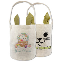 Easter Bunny and Basket Double Sided Easter Basket (Personalized)