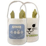 Easter Bunny Eggs Double Sided Easter Basket (Personalized)