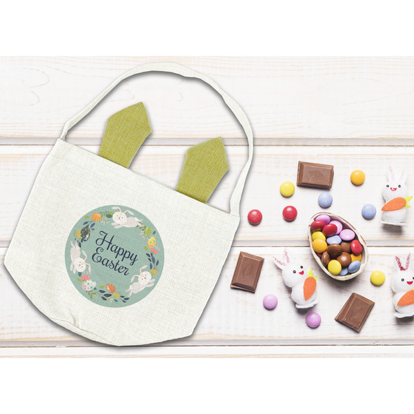 Easter Bunnies Frame Easter Basket - FLATLAY (front)