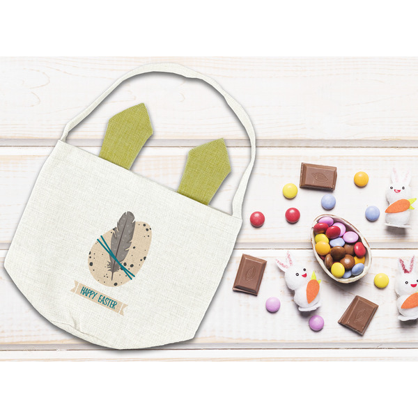 Easter Egg & Feather Easter Basket - FLATLAY (front)
