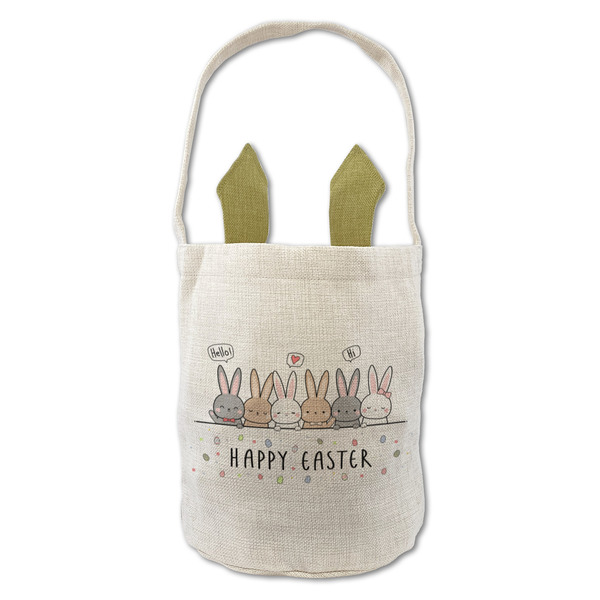 Custom Easter Bunnies In A Line Easter Basket