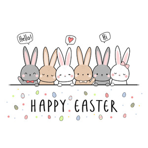 Easter Bunnies In A Line