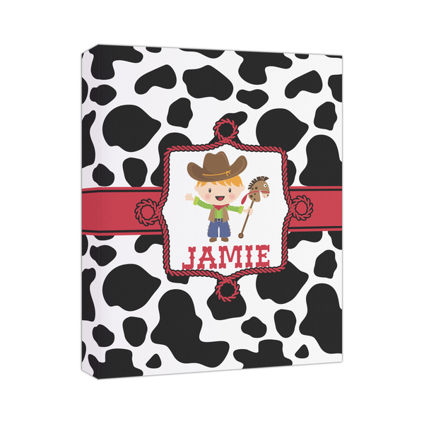 Custom Cowprint w/Cowboy Canvas Print (Personalized)