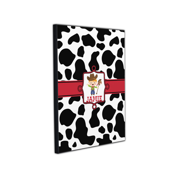 Cowprint w/Cowboy 11x14 Wood Print - Angle View