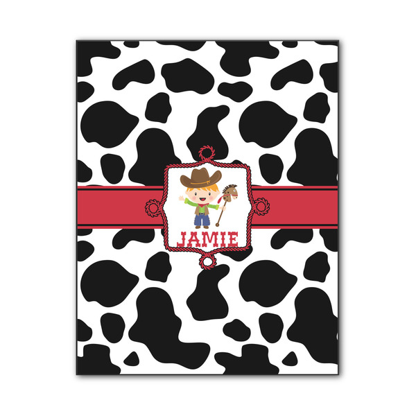 Custom Cowprint w/Cowboy Wood Print - 11x14 (Personalized)