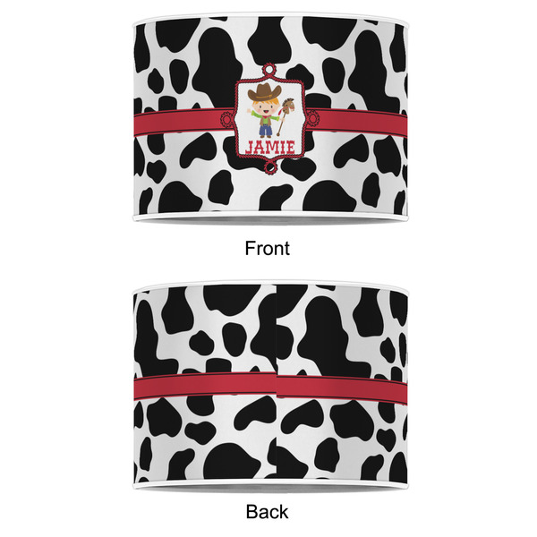 Cowprint w/Cowboy 12" Drum Lampshade - APPROVAL (Poly Film)