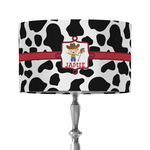 Cowprint w/Cowboy 12" Drum Lamp Shade - Fabric (Personalized)