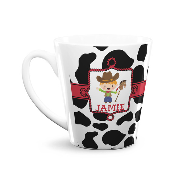 Cowprint w/Cowboy 12 Oz Latte Mug - Front