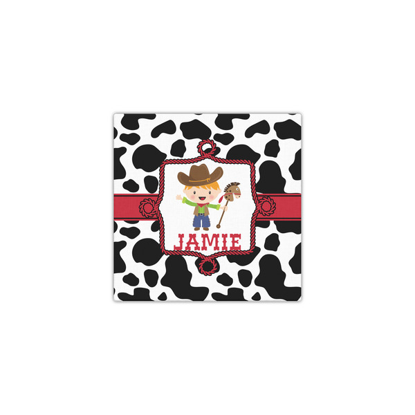 Cowprint w/Cowboy 12x12 - Canvas Print - Front View