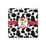 Cowprint w/Cowboy Wood Print - 12x12 (Personalized)