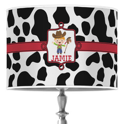Cowprint w/Cowboy Drum Lamp Shade (Personalized)