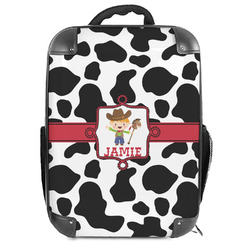 Cowprint w/Cowboy Hard Shell Backpack (Personalized)