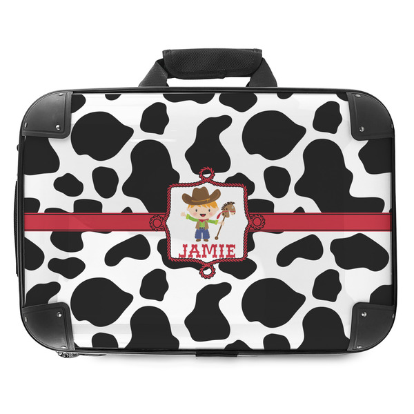 Custom Cowprint w/Cowboy Hard Shell Briefcase - 18" (Personalized)