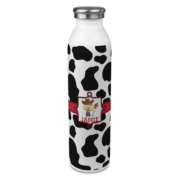 Custom Cowprint w/Cowboy 20oz Stainless Steel Water Bottle - Full Print (Personalized)