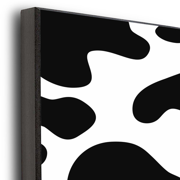 Cowprint w/Cowboy 20x24 Wood Print - Closeup