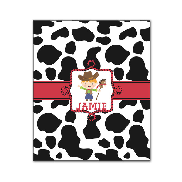 Cowprint w/Cowboy 20x24 Wood Print - Front View