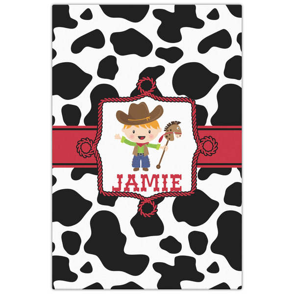 Cowprint w/Cowboy 20x30 - Canvas Print - Front View