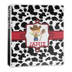 Cowprint w/Cowboy 3-Ring Binder (Personalized)