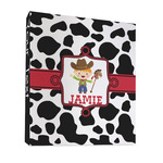 Cowprint w/Cowboy 3 Ring Binder - Full Wrap - 1" (Personalized)