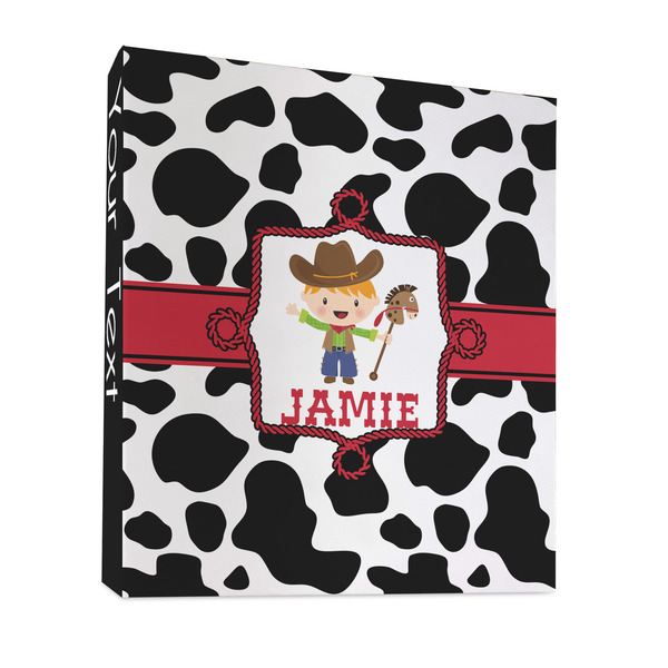 Cowprint w/Cowboy 3 Ring Binders - Full Wrap - 1" - FRONT