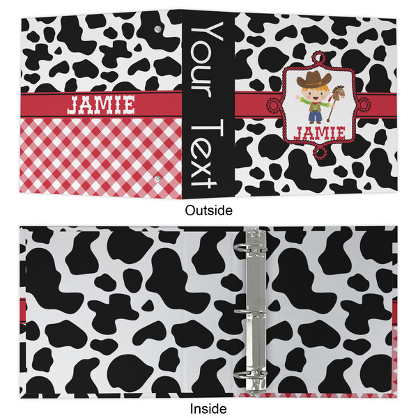 Cowprint w/Cowboy 3 Ring Binders - Full Wrap - 2" - APPROVAL