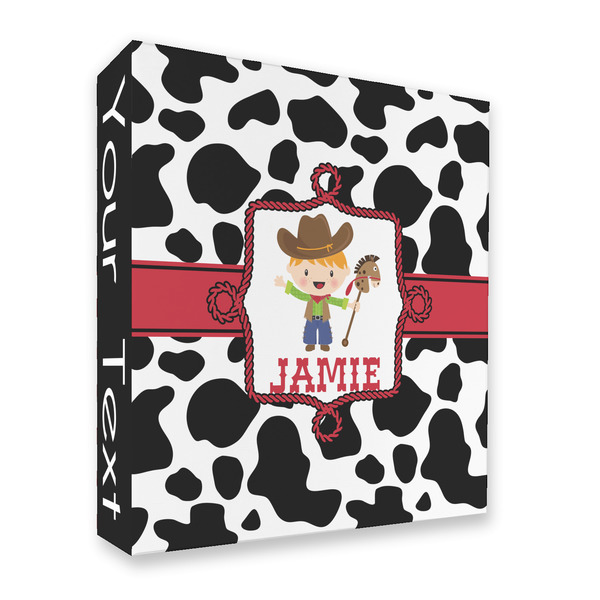 Cowprint w/Cowboy 3 Ring Binders - Full Wrap - 2" - FRONT