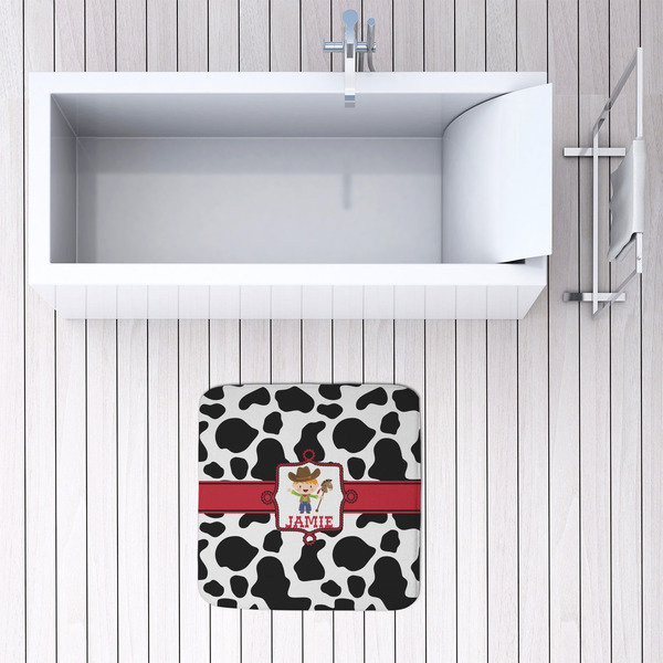 Cowprint w/Cowboy 48x48 Foam Memory Mat - LIFESTYLE