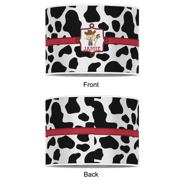 Cowprint w/Cowboy 8" Drum Lampshade - APPROVAL (Poly Film)