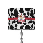 Cowprint w/Cowboy 8" Drum Lamp Shade - Fabric (Personalized)