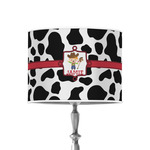 Cowprint w/Cowboy 8" Drum Lamp Shade - Poly-film (Personalized)